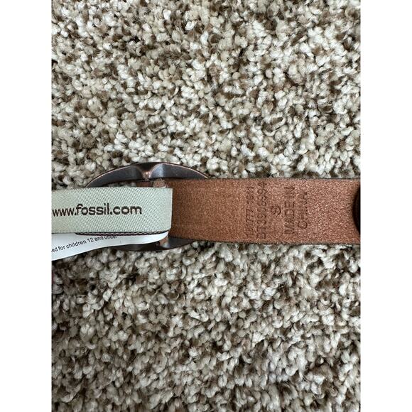 Fossil Belt Women's S Rivet Multi Colored Brown Leather Sectioned Metal Buckle - Picture 10 of 12
